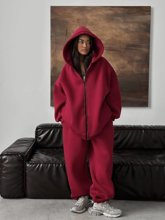 Damen Oversize-Kapuzenjacke mit verdecktem Reißverschluss und komfortabler Scuba-Optik Eichborn Berlin