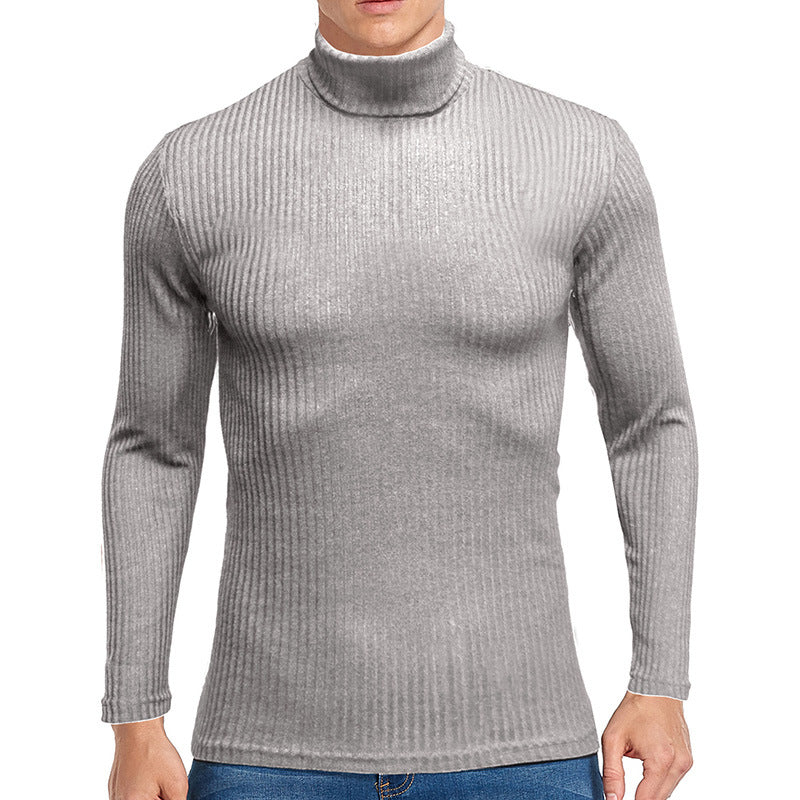 Herren feiner Rollkragenpullover aus strukturiertem Strick EB
