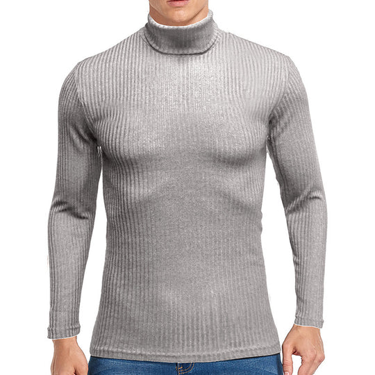 Herren feiner Rollkragenpullover aus strukturiertem Strick EB