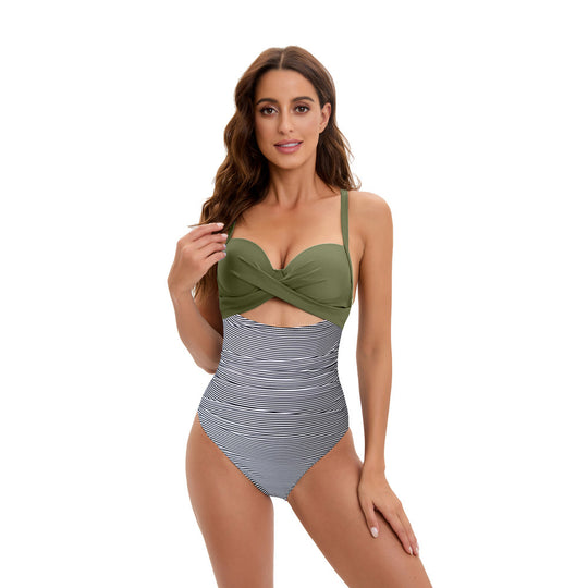 Damen Hochtaillierter Bikini mit modischem Twist-Design EB