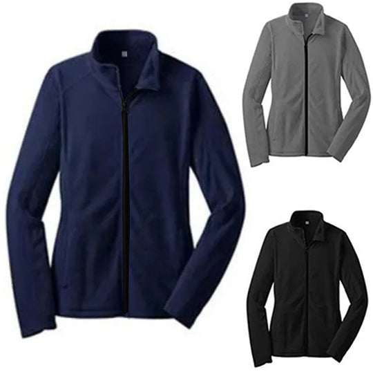 Damen Fleecejacke mit hochschließendem Kragen und seitlichen Taschen EB