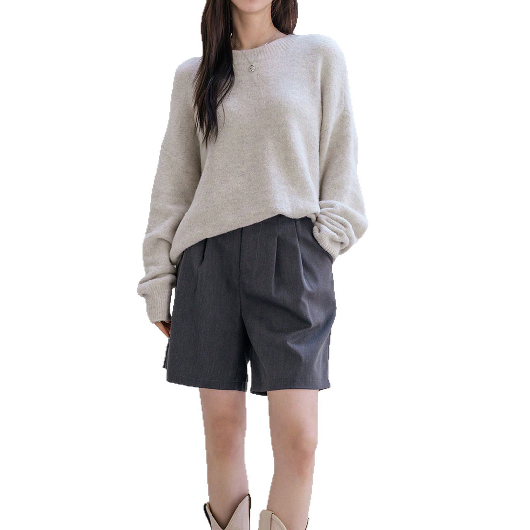 Damen Lässiger Strickpullover mit weitem Schnitt und komfortabler Passform EB