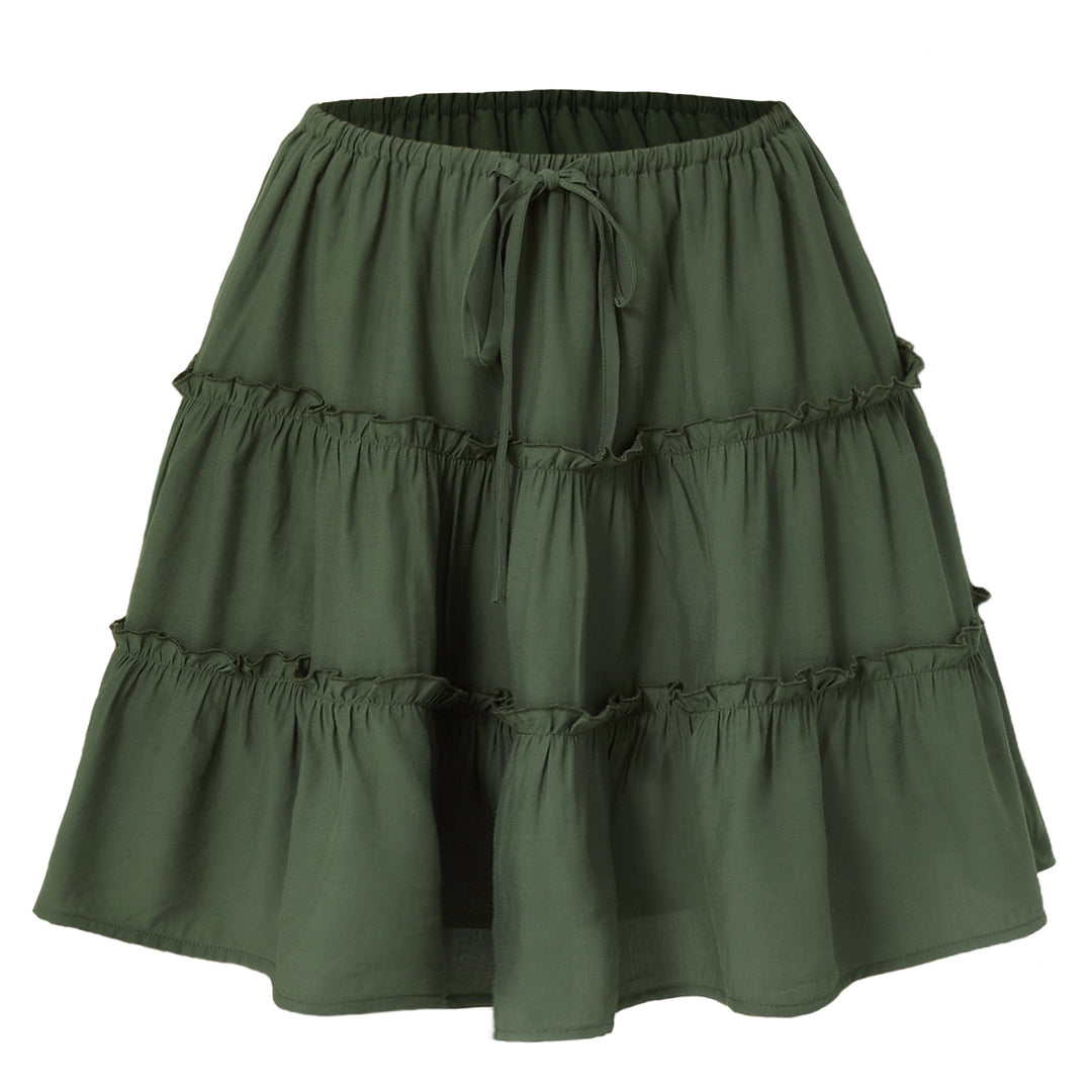 Damen Midirock mit voluminösen Rüschen EB