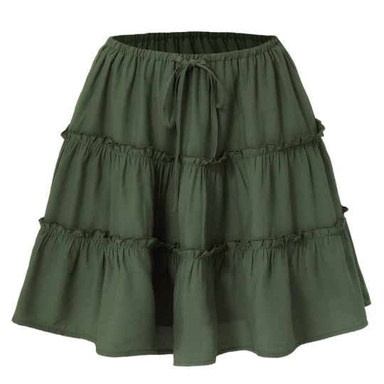 Damen Midirock mit voluminösen Rüschen EB