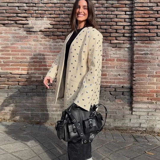 Damen Oversized Blazer mit luxuriösen Applikationen EB
