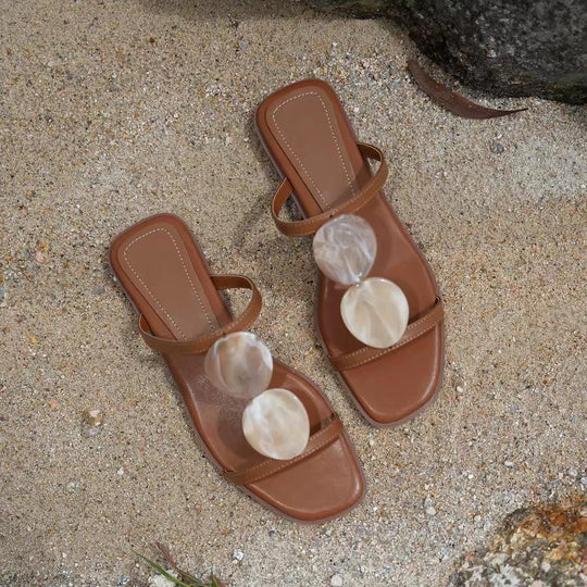 Damen elegante Sandalen mit dekorativen Kunststoffelementen EB