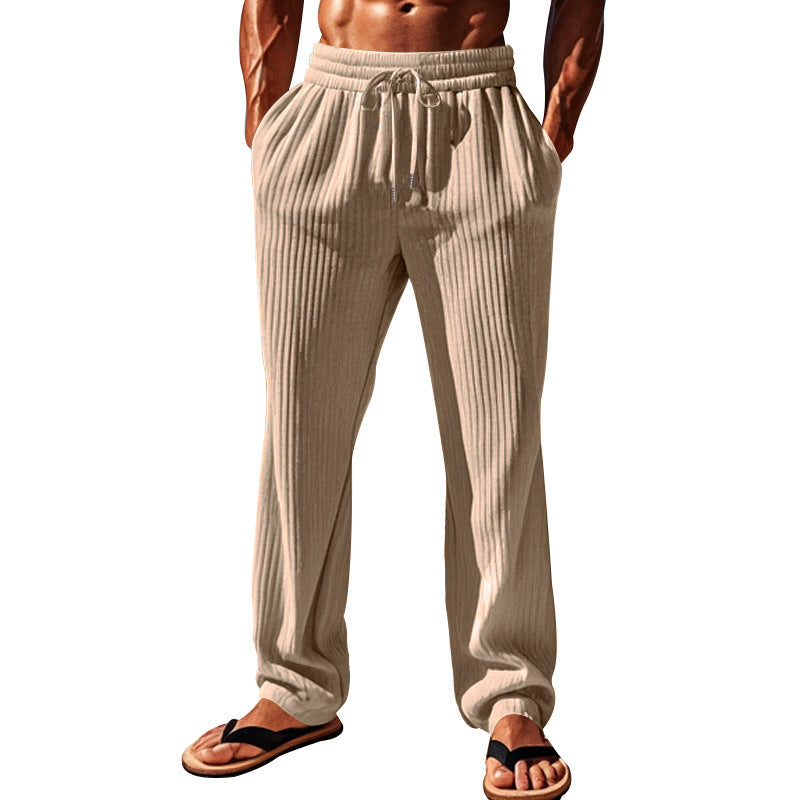 Herren Bequeme Freizeithose mit Rippstruktur und verstellbarem Bund EB