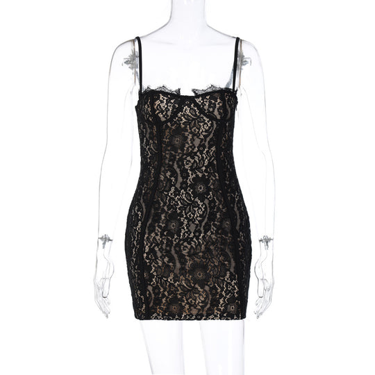 Damen Spitzenbodycon-Kleid EB