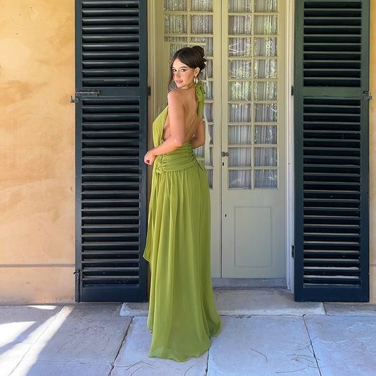 Damen Wickelkleid mit tiefem V-Ausschnitt und eleganter Drapierung EB