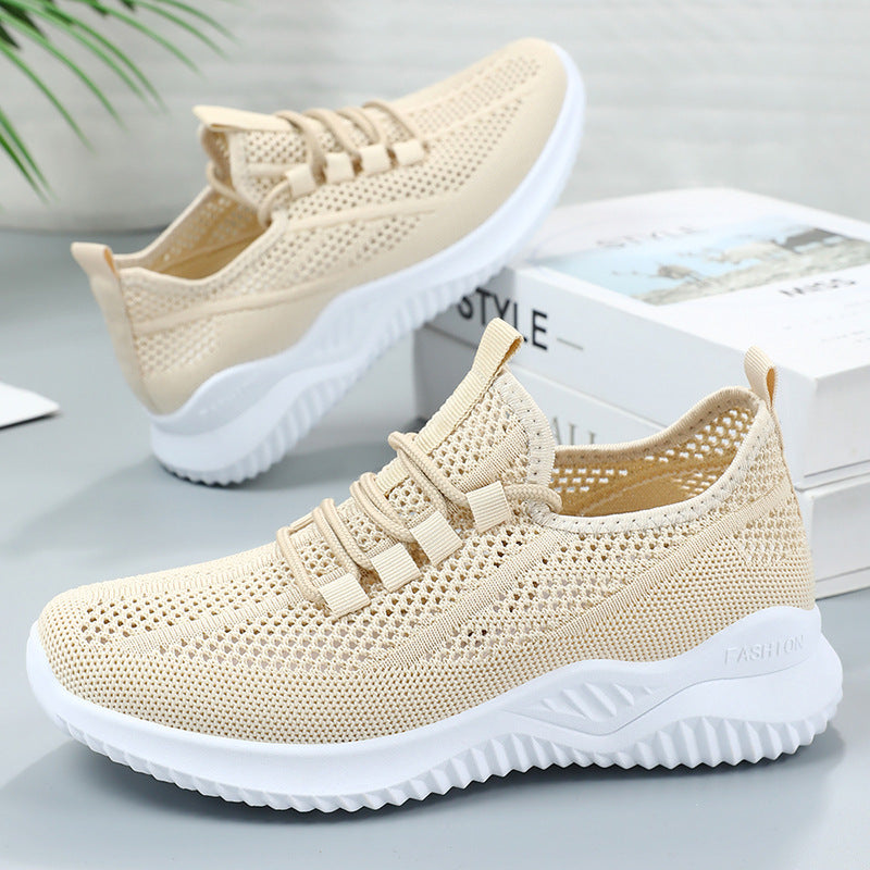 Damen Sportliche Mesh-Laufschuhe mit atmungsaktivem Design und flexiblem Schnürsystem EB
