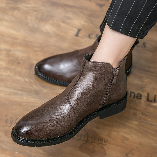Damen Elegante Chelsea-Stiefel aus hochwertigem Leder EB