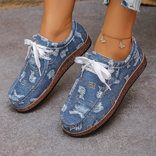 Damen Komfortable Freizeitschuhe mit lässigem Denim-Design EB