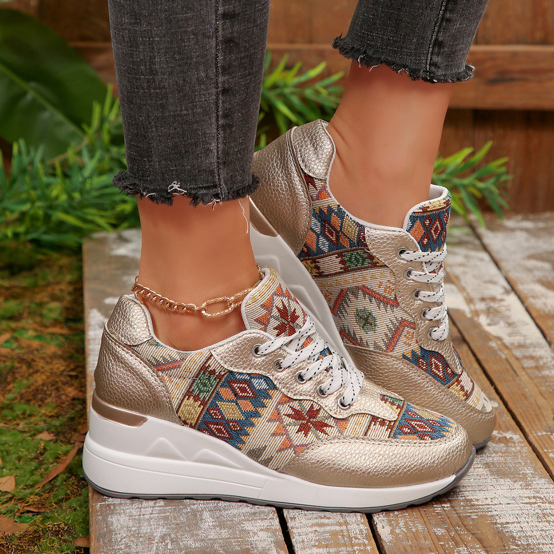 Damen Sportliche Sneakers mit kunstvoller Mustervariation und komfortabler Dämpfung EB