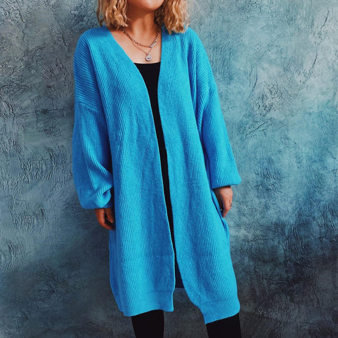 Damen Oversized Strickjacke mit tiefem V-Ausschnitt und lässigem Schnitt EB
