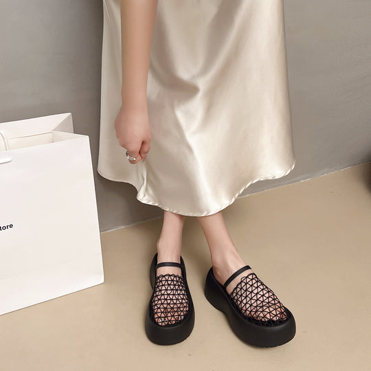 Damen Plattform-Sandalen mit innovativem Netzdesign und rutschfester Sohle EB
