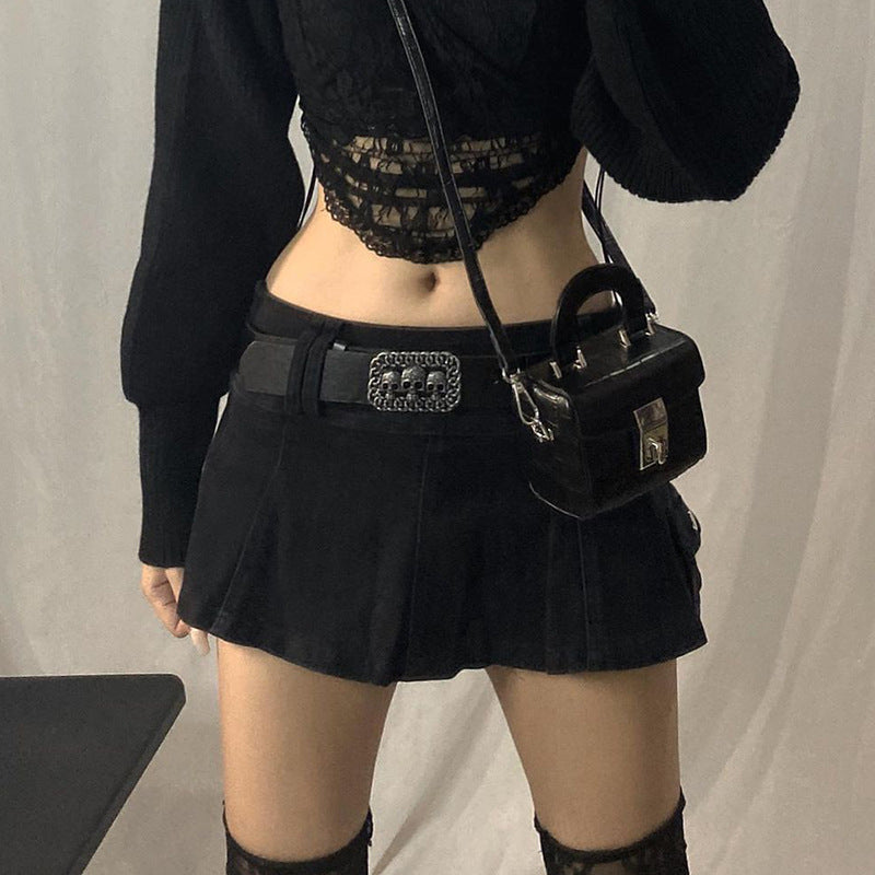 Damen Minirock mit seitlichen Taschen und hohem Bund EB