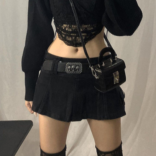 Damen Minirock mit seitlichen Taschen und hohem Bund EB