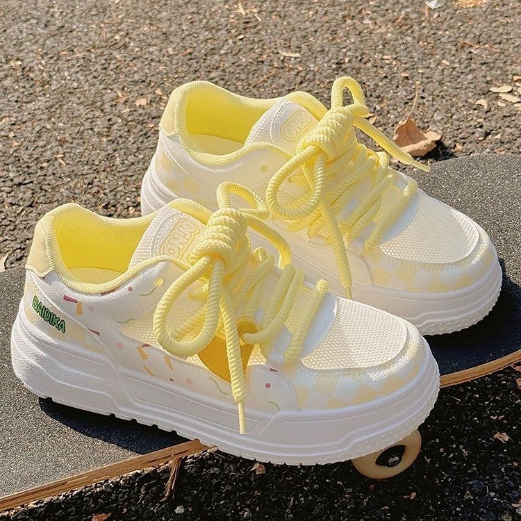 Damen Sportliche Sneakers mit buntem Pudding-Design und extra bequemer Dämpfung EB