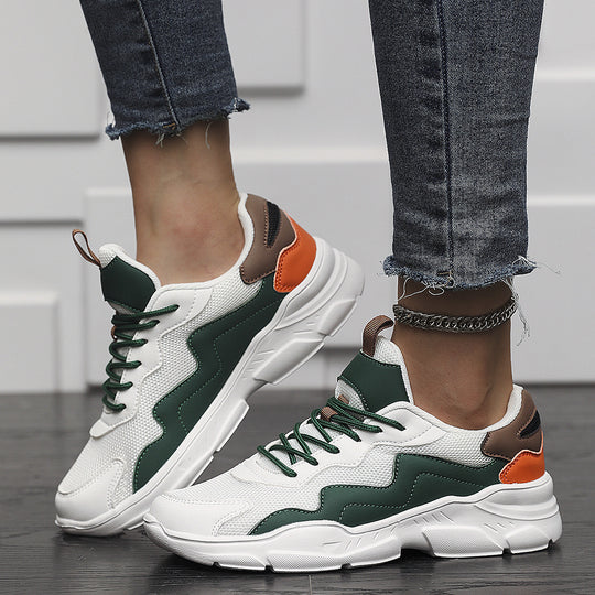Unisex nan Plateau-Sneaker mit atmungsaktivem Mesh-Obermaterial, gepolsterter Fersenkappe und profilierter Gummilaufsohle EB