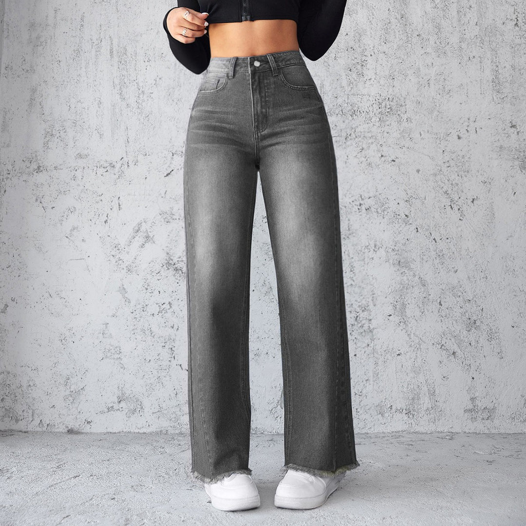 Damen Weite High-Waist Jeans im modernen Vintage-Look EB