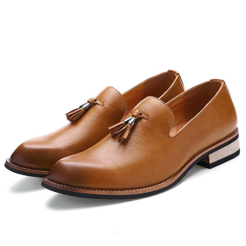 Damen Luxus Loafers aus echtem Leder mit modischen Fransen EB