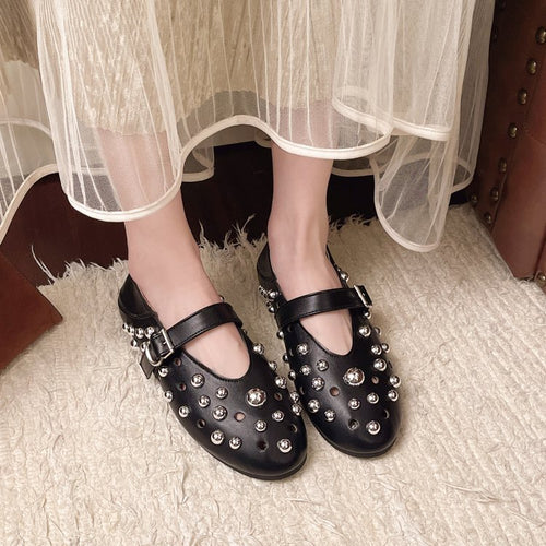 Damen elegante Ballerinas mit Schmuckdetails EB