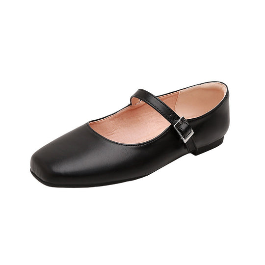 Damen Ballerinas mit modischem Riemchen und glänzender Oberfläche EB