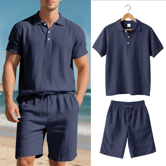 EB | Kurzärmliges Poloshirt und Shorts Strandanzug