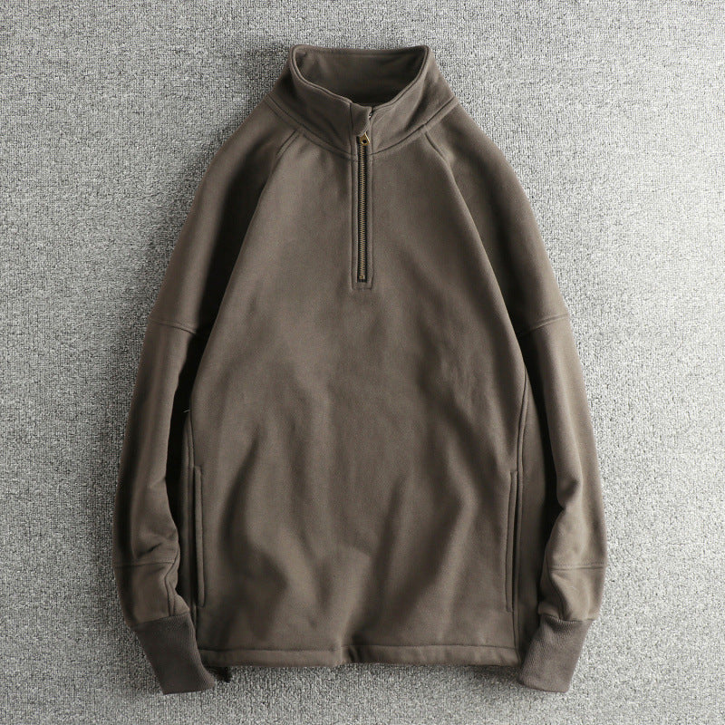 Herren Fleecejacke mit halbem Reißverschluss und seitlichen Eingrifftaschen EB