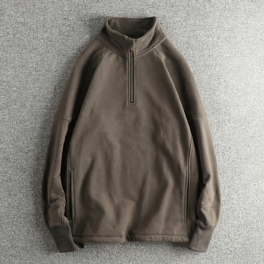 Herren Fleecejacke mit halbem Reißverschluss und seitlichen Eingrifftaschen EB