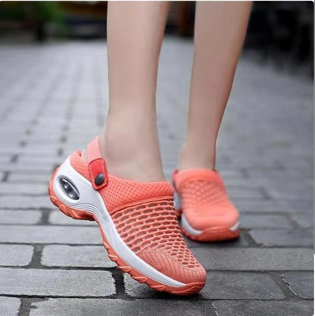 Damen  atmungsaktive Mesh-Clogs mit luftgepolsterter Dämpfungssohle und verstellbarem Fersenriemen EB