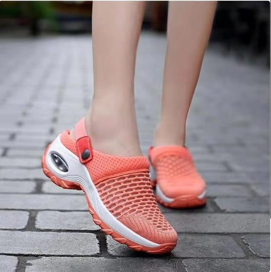 Damen  atmungsaktive Mesh-Clogs mit luftgepolsterter Dämpfungssohle und verstellbarem Fersenriemen EB