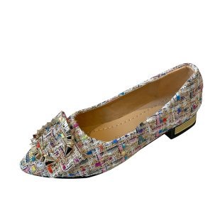 Damen elegante Slipper mit glitzerndem Schmuckdetail EB