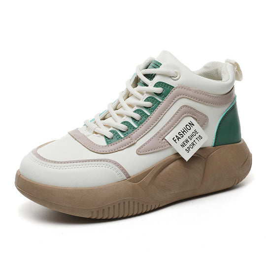Damen Modische High-Top Sneakers mit atmungsaktiver Struktur und dämpfender Sohle EB