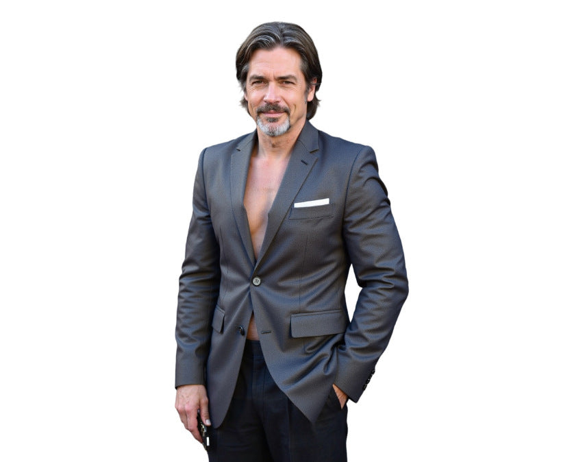 Herren nan taillierter Business-Blazer aus Stretchgewebe mit Brusttasche und schlanker Silhouette EB