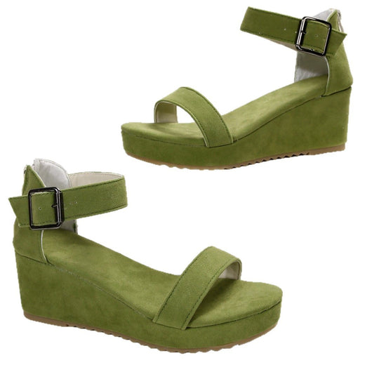Damen Keil-Sandalen mit verstellbarem Riemen und rutschfester Sohle EB