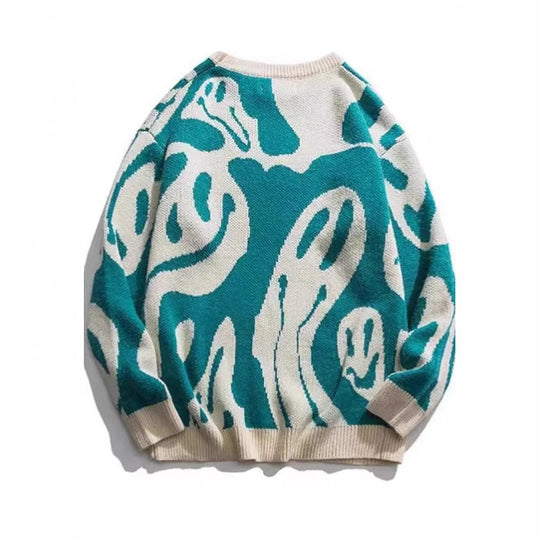 Damen Lässiger Pullover mit modernem Print und lockerer Passform EB