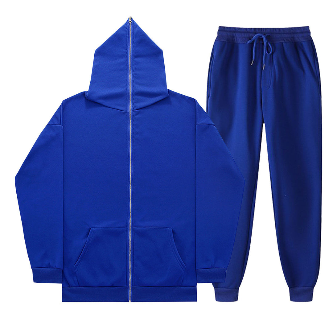 Unisex nan leichter French-Terry Zip-Hoodie und tapered Jogginghose Set mit Raglanärmeln, Kängurutasche und elastischem Komfortbund EB