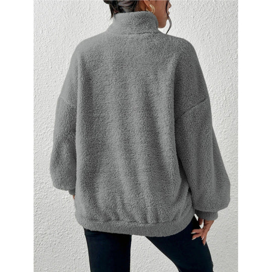 Damen Fleece-Pullover mit hohem Kragen EB