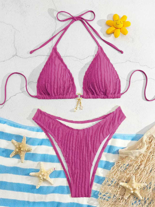 Damen Triangel-Bikini mit Rippendesign EB