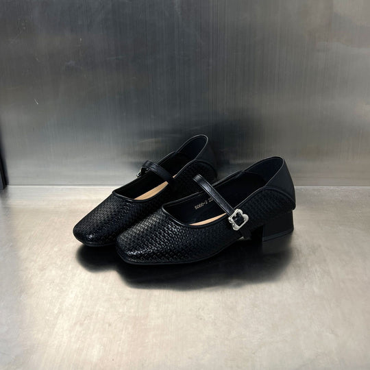 Damen Elegante Schnürschuhe mit modischer Riemenverzierung und bequemer Blockabsatz EB