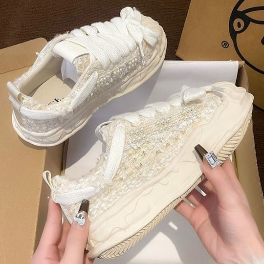 Damen modische Sneakers mit einzigartiger Textur und dämpfender Sohle EB
