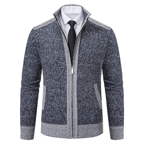 Herren Strickjacke mit hohem Kragen EB