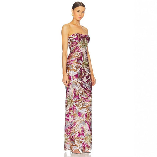 Damen Glamouröses Abendkleid mit schillernden Pailletten und taillierter Silhouette EB