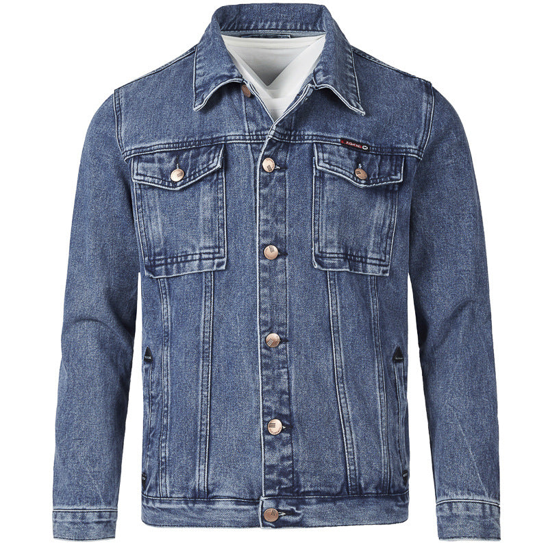 Herren Jeansjacke im modernen Slim-Fit Design mit praktischen Taschen und robusten Nieten EB