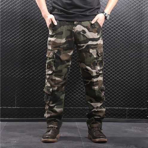 Herren Cargo-Hose mit multifunktionalen Taschen und modischem Camouflage-Design EB