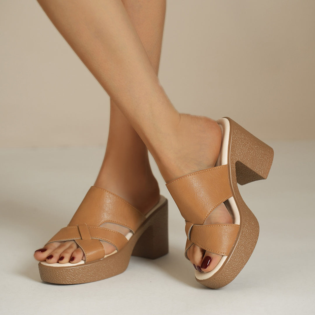Damen Komfortable Blockabsatz-Sandalen mit verstellbaren Riemen EB