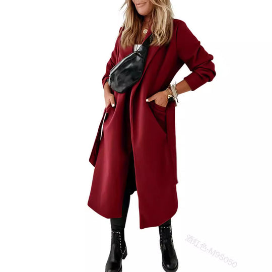 Damen Stylish und bequemer Mantel mit tailliertem Schnitt EB