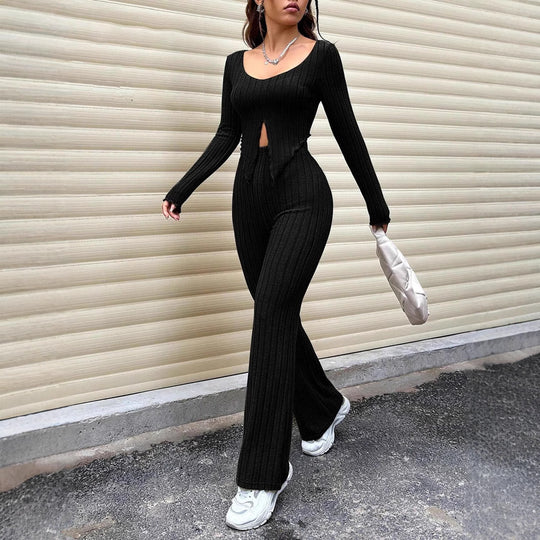 Damen Strickanzug mit modischem Cut-Out EB