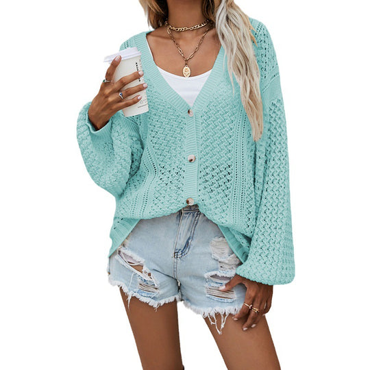 Damen Strickjacke mit luftiger Lochstruktur EB